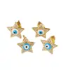 Pendientes Europeos y Americanos Transfronterizos Explosivos Chapados en Oro Cobre Circonita Ojo del Diablo Pendientes de Diseño de Estrella de Cinco Puntas de Nicho de Moda
