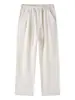 Maple House Roupa Masculina / Calça Casual de Linho Tencel de Verão Masculina Estilo Americano Solta Reta Retro Simples Fina Calça Longa
