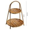 Cesta de almacenamiento tejida a mano de ratán de imitación de nuevo estilo, soporte multicapa, soporte de disipación, plato de refrigerio de hotel para el hogar, cesta de frutas