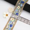Diadema de hilo dorado con bordado de encaje de estilo étnico, accesorios de Hanfu, decoración, 4,5 cm