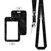 Porta Credencial de Trabajo con Patrón de Mármol, Cordón, Correa para el Cuello, Clip Retráctil, Insignia de Empleado UV, Porta Tarjeta de Identificación, Porta Tarjeta de Autobús