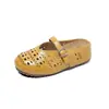 Sandalias Birkenstock cerradas con suela gruesa y diseño calado, cómodas, de moda, casuales, versátiles, antideslizantes, de suela blanda, zapatos Birkenstock retro calados para verano