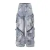 Jeans Lavado de Design Solto High Street Retro Americano Primavera 2025