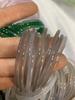 Pulsera de ágata gris hielo brasileña, color primario, ágata no quemada, pulsera de barra redonda, pulsera de belleza, pulsera de calcedonia gris ahumada para mujer