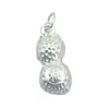 Colgante de Cacahuete Plateado S925 Hueco Colgante Tridimensional Plata de Ley Accesorios Pequeños Regalo para Sala de Estar Cuerda Roja