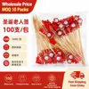 Palillos desechables para frutas transfronterizos, palillos de flores, palillos de bambú, brochetas de frutas para hamburguesas, palillos de dientes, palillos de cóctel, suministros para fiestas de decoración de Navidad y Pascua
