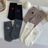 Calcetines AB Calcetines de Otoño e Invierno para Mujer Nuevos Calcetines de Media Caña Amor Bordado Calcetines de Algodón Personalizados Calcetines Apilados para Niñas Medias con Letras