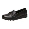Zapatos de madre, zapatos de piel, no cansan, piel suave, suela suave, antideslizantes, zapatos de trabajo cómodos para mujeres de mediana edad y mayores, talla grande, negros, para mujeres de mediana edad