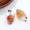 Colgante de collar de corazón de vidrio Materiales importados Vidrio hecho a mano Accesorios de joyería DIY Colgante Luz de lujo Nicho