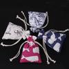 Bolsa de lino con cordón impresa en chino para guardar joyas, bolsa vacía de embalaje, impresión directa de logo de fábrica, en stock 10*14