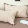 Fundas de almohada estilo ins de algodón puro lavado, juego de dos, funda interior para núcleo de almohada 100% algodón, funda de almohada individual para dormitorio, pieza única