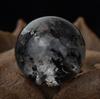 Contas Soltas de Diamante Brilhante, Contas DIY de Cristal Preto Herkimer, Contas Redondas para Pulseira de Pedras Múltiplas, Conta Solta Única Preta Brilhante