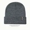 Comércio Exterior Chapéu de Tricô Infantil para Outono e Inverno com Heattech e à Prova de Frio para Meninos e Meninas, Chapéu de Lã Estilo Japonês Versátil com Etiqueta de Letra Pele de Melão