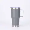 Comercio exterior taza de coche de 20 oz/30 oz acero inoxidable taza aislada de gran capacidad taza de coche portátil para exteriores con asa taza para hielo