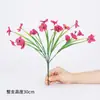 Eucalipto artificial, grama de primavera, violetas, camélias, flores de ipomeia, lavanda, flores artificiais de plástico, decoração de canteiro de flores, enfeites para interiores