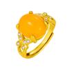 Anillo de Diamante con Forma de Mariposa con Ámbar Amarillo Anillo para Mujer, Anillo de Diamante Amarillo Grasa de Pollo Anillo Abierto Anillo Vivo