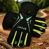 Guantes de Algodón Grandes para Hombre, Amigables con la Piel, Engrosados y Alargados para Invierno, Adecuados para Ciclismo, Calidez al Aire Libre, Forrados de Felpa, Guantes de Invierno a Prueba de Viento