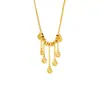 Cadena para Clavícula Oro Arena Vietnamita Borla de Perla Redonda Ojo de Gato Cepillado Moneda de Cobre Collar Joyería Simple de Imitación Oro Duradera para Mujer