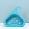 Fregadero Multifuncional Creativo para el Hogar con Desagüe en Forma de Cisne, Diseño Azul, Separación Seca y Húmeda, Lavabo para Verduras, Cesta con Filtro de Agua, Escurridor, Almacenamiento