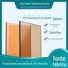 Fábrica de Vidro Tem em Estoque Vidro Temperado Dourado Cor Chá 12mm Painéis de Vidro Translúcido Industrial, Vidro Resistente ao Calor e Resistente ao Fogo Disponível