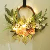 Guirlanda Decorativa de Parede Criativa Escandinava Pendentes de Porta Primavera e Verão Pêndulos de Rattan Arranjos de Flores Artificiais para Casamento Pêndulos de Flores Artificiais