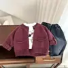 Chaquetas suéter para niños y niñas, nuevos estilos de primavera, cárdigans de punto coreanos de alta gama, modernos y a la moda para niños.