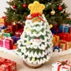Árbol de Navidad Blanco con Borde Blanco de Cinco Siete Capas Transfronterizo Adornos de Árbol de Navidad Tejidos a Crochet Decoración Navideña para el Hogar Venta al por Mayor