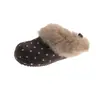 Pantuflas de Peluche Planas con Lunares tipo Birkenstock para Mujer, para Usar al Aire Libre, Nuevo Estilo 2026, Pantuflas de Algodón Cálidas de Peluche para Otoño/Invierno, Cerradas