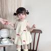 Vestido de Verão 2025 para Bebê Menina Flor de Botão 5331 Saia de Cogumelo Vestido de Princesa Elsa Frozen