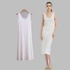 Vestido Camisola Ultra Fino Sin Costuras de Seda de Hielo para Mujer, Camisola de Noche de Longitud Media Talla Grande para Mujeres con Sobrepeso, Ropa Interior de Capa Base de Verano