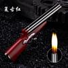 Encendedor pequeño de metal con forma de pistola de doble llama que come pollo, encendedor pequeño personalizado, creativo, de moda, de red 718