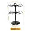 Soporte Giratorio de Hierro Forjado de Dos Niveles para Joyería Estante de Almacenamiento de Escritorio Colgante Estante de Exhibición para Labiales Collares Pulseras Llavero Soporte para Labiales