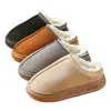 Pantuflas de Algodón con Cordones Cruzados Gamuza Engrosadas Cálidas Unisex para Interior Hogar Suela Suave Antideslizante Zapatos de Algodón con Punta Cerrada