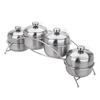 Amazon 304 aço inoxidável tempero jar tempero jar terno comercial sal jar açucareiro picante jar utensílios de cozinha