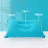 Almohada Cuadrada Flocada para Soplar con la Boca, Almohada de Cuello Plegable Portátil, Artefacto de Viaje para Exteriores, Almohada Inflable de TPU, Almohada Inflable para Volar