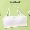 Camiseta de tirantes acanalada para niñas, sujetador tipo camisola de algodón puro ajustado para mujer, dulce camiseta de tirantes para niñas en etapa de desarrollo, adecuada para estudiantes de primaria