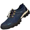 Nuevos zapatos casuales transpirables huecos para hombre 2025 zapatos de senderismo para exteriores de comercio exterior zapatilla de malla ligera para vadear