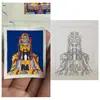 Pequeño Thangka del Esposo Pintado a Mano DIY Dibujo Lineal Contorno Blanco Copia Caja Gahu Zha Jilamu Contorno Amarillo Dorado Otro Sin Marco Baño
