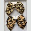 Horquilla con lazo y estampado de leopardo para mujer, tocado de alta gama, elegante, con lazo medio, pinza para el pelo con resorte, pinza superior para niña