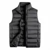 Chaleco Ligero de Plumas para Hombre de Invierno Sin Mangas con Cuello Alto Chaleco Chaqueta Simple Moderno Chaleco Cálido para Hombre Chaqueta de Plumas Hombre