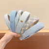Diadema azul de corona alta modelo 2026 para uso diario, diadema para mujer para lavarse la cara, accesorio para el cabello elegante y sofisticado