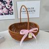 Cesta de almacenamiento tejida similar al ratán, cesta de regalo de frutas, cesta de regalo portátil, regalo de mano de dama de honor, caja vacía, caja de regalo, cesta de flores