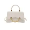 Bolsa quadrada pequena color block estilo coreano com corrente única, elegante e simples, adequada para o dia a dia, transversal, sob o braço, bolsa de mão, bolsa de ombro para mulheres
