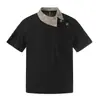 Polo Retro Americano con Retazos de Espiga, Cuello Polo, Manga Corta, Unisex, Verano, Estilo Old Money, Camiseta Casual de Malla de Aire de Media Manga