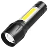 Lanterna multifuncional com luz forte e longa duração de bateria, lanterna de emergência de feixe amplo para atividades ao ar livre com bateria de lítio, iluminação recarregável com zoom