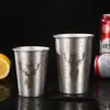 Taza de Cerveza Creativa de Una Sola Capa con Asa Curva Regalo Promocional Transfronterizo para Oktoberfest Taza de Acero Inoxidable para Camping Taza Portátil para Bebidas Frías
