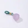 Colgante de Ágata Natural Flor de Loto, Amuleto Pequeño, Lujo Ligero Versátil, Accesorios para Pulsera Collar DIY, Piezas Pequeñas