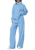 Conjunto Casual de Dos Piezas para Mujer de Marca Independiente 2026 Primavera y Otoño Sudadera con Media Cremallera Pantalones Rectos Ropa Deportiva Atuendo de Viaje