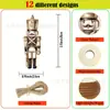Novo Produto Transfronteiriço: Conjunto de 12 Quebra-Nozes Enfeites de Madeira Pendurados de Natal - Decorações Penduradas para Árvore de Natal para Decoração de Casa e Festa