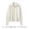 ¡One Piece! Cárdigan de punto con solapa 100% cachemira pura para mujer, Nuevo suéter chaqueta de color liso Otoño e Invierno 2025